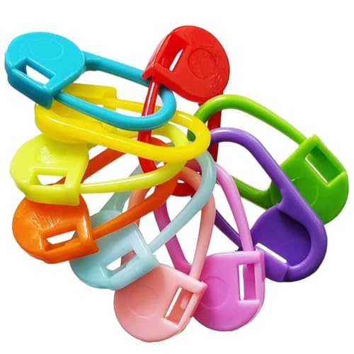Image of ARTISTERY Plastic Locking Knitting Crochet Stitch Markers (20 Pcs, Multicolor) + Colorful Large Eye Plastic Sewing Yarn Needles (10 Pcs, Multicolor) for Crochet & Weaving