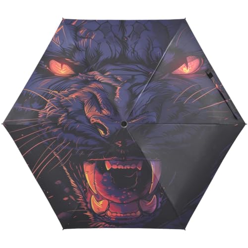 Parapluie protection UV panthère féroce pliant et ultra léger
