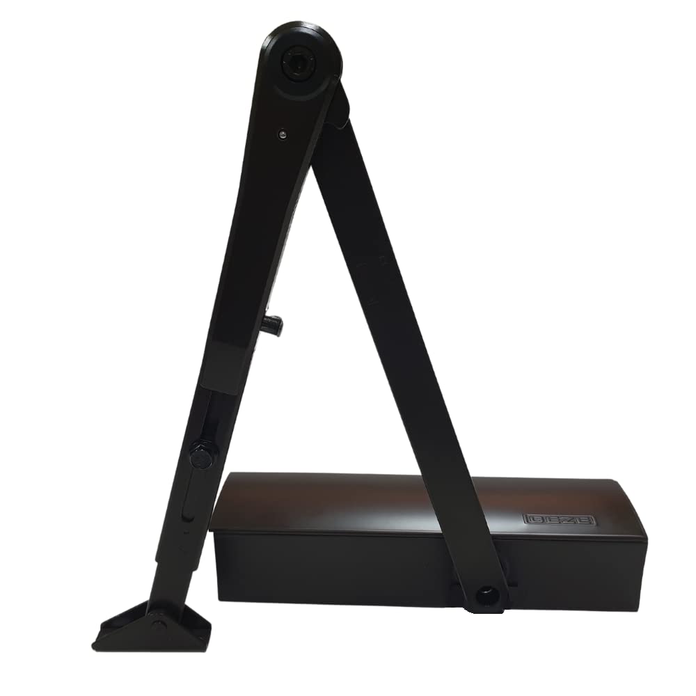 GEZE TS 2000 V BC Marrón Cierrapuertas de brazo articulado para puertas de una sola hoja de hasta 1250 mm de ancho de hoja con barra de retención activable/desactivable 102446 y placa de montaje/juego