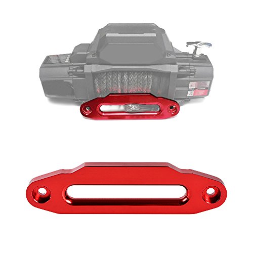 NAAMOTOMOX RED 10 inch High-Grade Aluminum 8000-15000 LBs Hawse Fairlead for Car SUV ATV UTV Pickup Truck Offroad Synthetic Winch Rope Cable Red