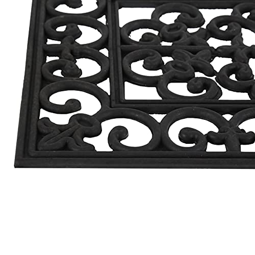 Paillasson caoutchouc antidérapant résistant intempéries tapis extérieur noir - 7