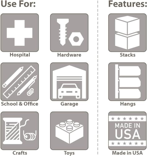 image for Akro-Mils 30235 AkroBins Plastic Storage Bins, Space-Saving Stackable 