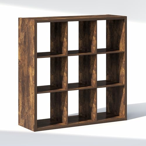 Image of Furinno Cubic Extra Thick 9-Cube Closet Organizers and Storage, Amber Pine | 14.6 x 44 x 44 in, Open Shelf Closet Storage, Closet Organizer, for Wardrobe, Bedroom, Living Room