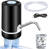 Dispensador de agua de 3-5 galones recargable por USB, camping (negro)