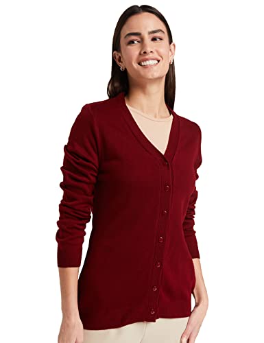 Image of Amazon Brand - Symbol Women's Acrylic V Neck Regular Fit Cardigan Sweater (Available in Plus Sizes)