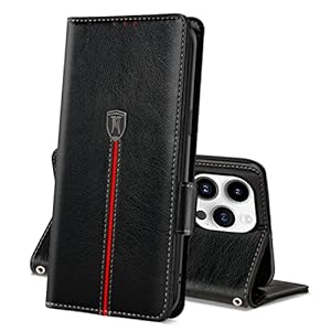 Telefoonhoesje voor de iPhone 14 Pro, magneetsluiting, leren klaphoes, portemonneehoesje met kaartvakjes, TPU bumper, siliconen beschermhoes, stootvast, boekvorm hoesje voor de iPhone 14 Pro, zwart