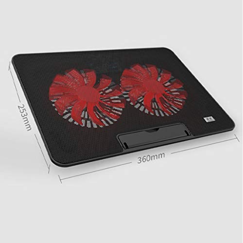 Ase de Refrigeración para Ordenador Portátil Laptop Cooling Pad portátil y Notebook Cooling Pad con 2 ventiladores En 1400 RPM portátil de refrigeración Mat juego 2 USB portátil más fresco Enfriador d