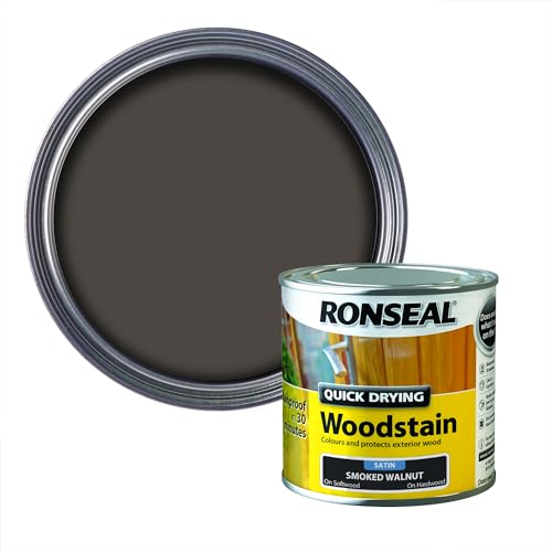 Ronseal QDWSSW250 Woodstain Quick Dry Satin Smoked Walnut 250ml