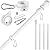 BONWIN White Flag Pole Kit for House, 5 FT Thickened Stainless Steel Outside Wall Mount Flagpole for 3x5' American Flag with 1" Tangle Free 360° Rotating Flag Pole Rings Hardware for Porch Residential