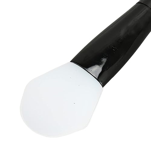 Miniatura 5 de 10 cepillos de máscara, cepillos de doble cara con cuchara, mango negro de silicona suave, cepillos aplicadores de máscara para mujeres y niñas,