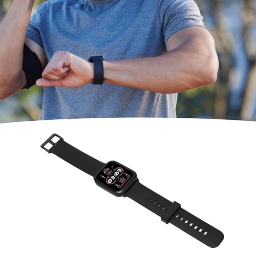 Sxhlseller IP68 Wasserfeste Smartwatch 1, 83″ HD | Fitness- Tracker 100+ Sportmodi Taschenlampenmusik für Männer Frauen (Black)-3