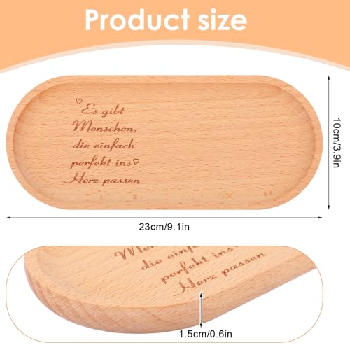 Geschenk Frauen, 23 x 10 x 1.5 cm Dekoratives Geschenk aus Holztablett, Es Gibt Menschen die Einfach Perfekt ins Herz Passen, Freundschaftsgeschenk für Geburtstage, Einweihungsfeiern und Abschiede