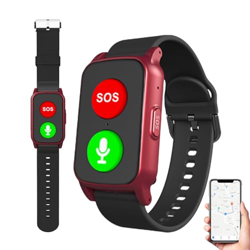 NOOGRRFA Reloj Localizador Personas Mayores,Reloj Inteligente con GPS, Detección De Caídas,Llamadas Bidireccionales,Sos Y Monitoreo De Salud, Regalos para Personas Mayores Y Personas con Autismo Red