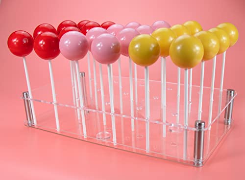 Cake Pop Display Stand, 24 Hole Clear Acrylic Lollipop Holder Weddings Baby Showers Birthday Parties Anniversaries Halloween Candy Decorative (24 Hole) #TOP27