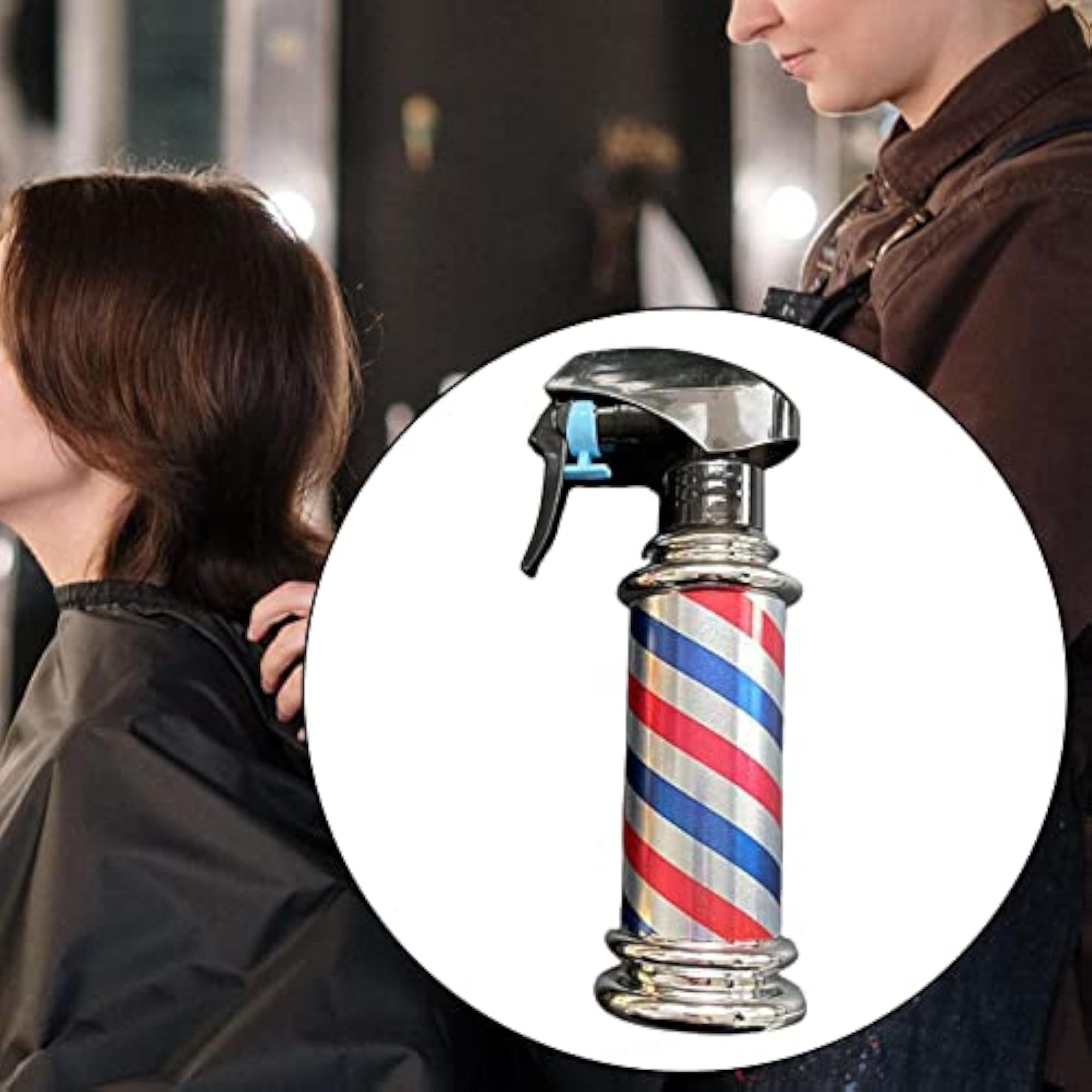 Multifunctional Barber Spray Bottle with Retro Stripes