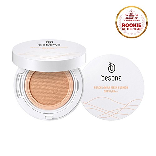 BESONE (Exp:20181024) Peach à Milk Mesh Cushion Foundation BB Cream Compact Cover Moist Makeup, SPF37/PA++, 23 Natural Beige