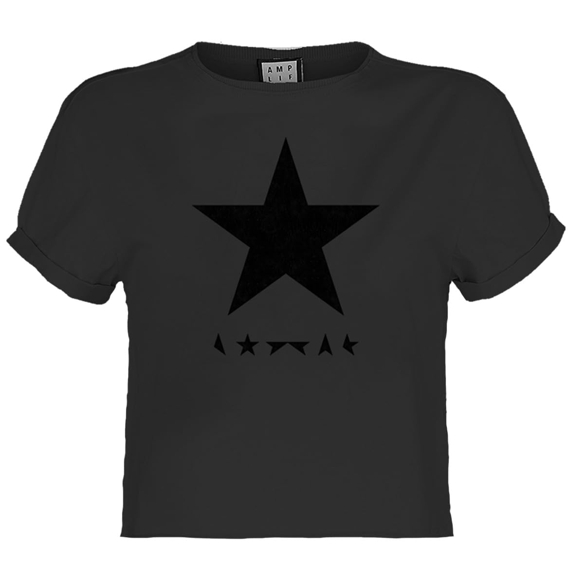 Amplified David Bowie Album Artwork Cropped T-Shirt, Charcoal, Large