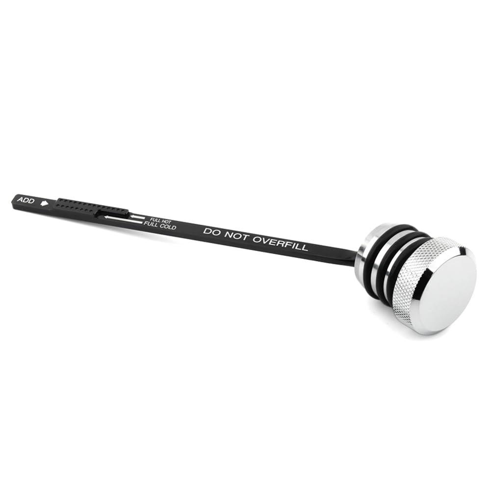 Three T FSFY Motorbike Engine Tank Oil Guage Level Dipstick For Harley Davidson Touring 93-1998 Aluminum Chrome