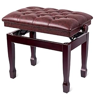 TEmkin Tabouret de Piano Banc de Piano avec Pied en Bois Massif Banc de Clavier Coussin Doux étanche Plage réglable 49-59 cm Enfants Adultes - Les Beatles, Paul McCartney, John Lennon, RIngo Starr, George Harrison