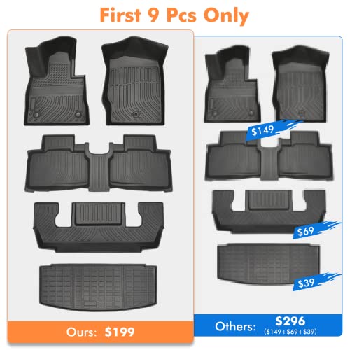 For Ford Explorer Floor Mats And Trunk Mat 2023 2022 2021 2020, Custom Fit 3 Row All-Weather Floor Mats, Only Fits 6 Passenger Models W/Bucket Seat For Ford Explorer 2020-2023 Accessories #TOP1