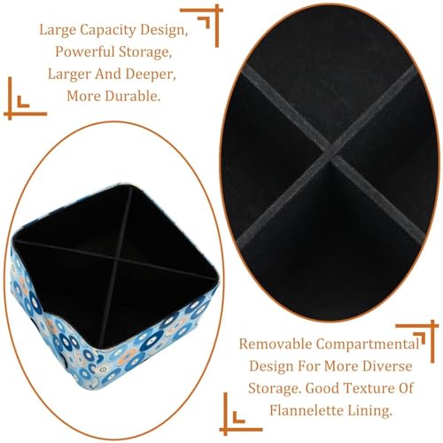 Motif disques bleus pour un organiseur compact et esthétique - 5
