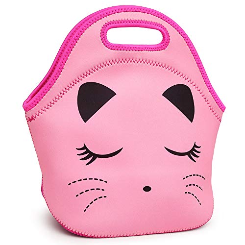 Efree Cute Cat Face Bow Diamond Bling Waterproof Pink School Backpack Girls Book Bag (Large, Pink Set) #TOP1