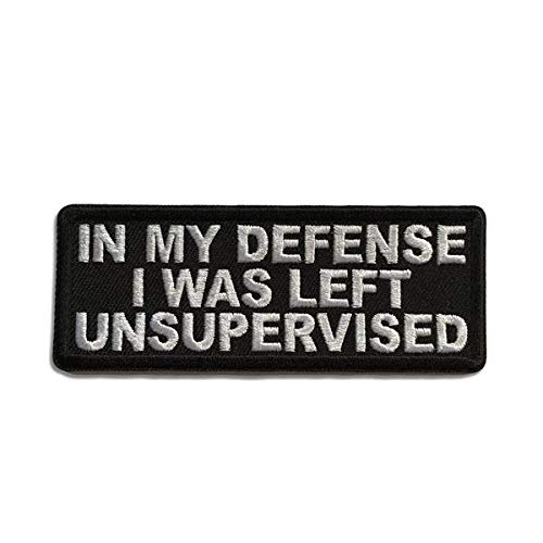 eBateck Funny Morale Patch, Tactical Patches Embroidered with Keychain, Hook&Loop (2 Pack in My Defense I was Left Unsupervised)