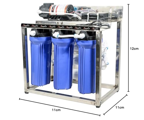 Image of Pureplus 25 LPH Commercial RO Water Purifier System with Booster Pump, 3 Stage Pre-Filtration & Heavy Duty Stainless Steel Frame