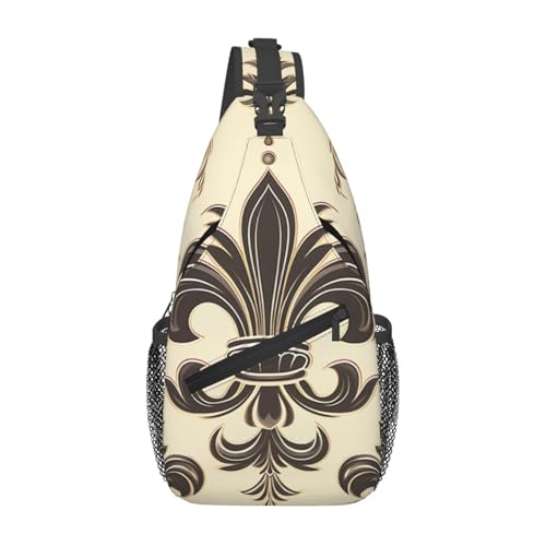 Mochila Sling para hombre con diseño Fleur-de-lis y escudo miniatura 1