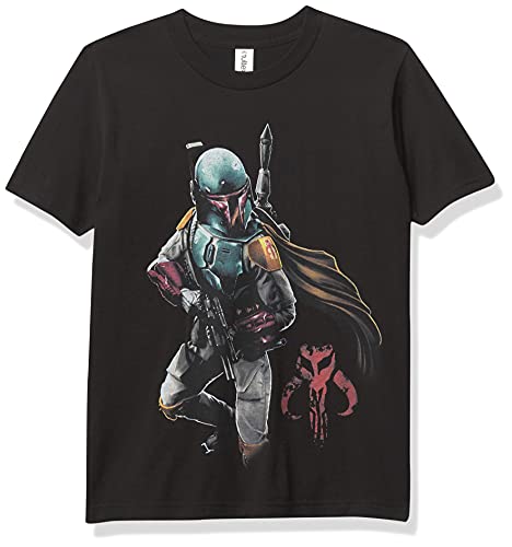 Tee-shirt Star Wars Mandalorian pour garçon en coton noir taille enfant S