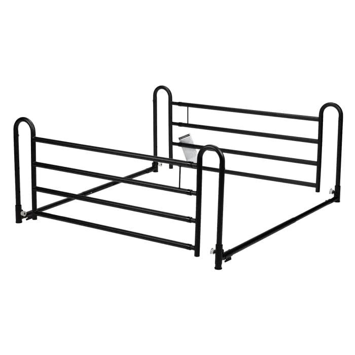 Dynarex 10463 Homecare Adjustable Full Length Bed Rail, Black, 46.38" Length, 11" Height, 72.36" Width