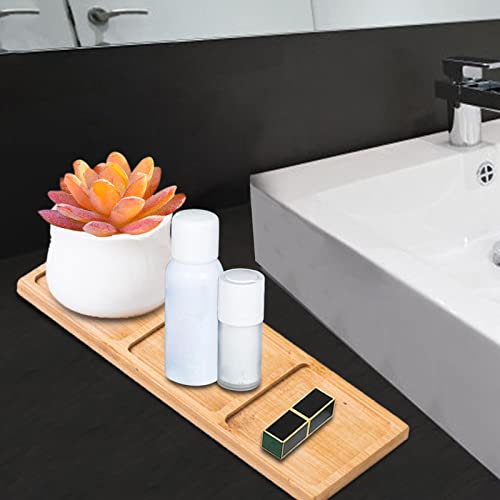 Bandeja de madera para baño Qectial organización rectangular B individual hogar 6