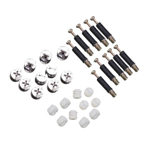 WOONEKY 24 Sets Heavy Duty Cam Lock Screw Fittings Furniture Fasteners with Connecting Dowels and Cam Bolts Construction Stable Assembly for Use