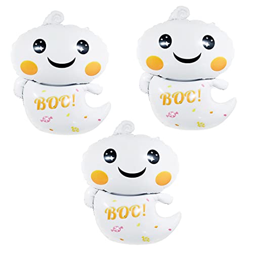 Soochat Halloween Ghost Balloons Ghost Mylar Foil Balloons For Halloween Party Decoration 3 Pcs #TOP11