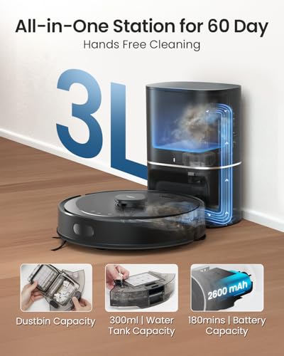 Tapo RV30 Max Plus 5300Pa Robot Vacuum Cleaner with Mop, LiDAR+IMU Dual Navigation, 5300Pa Hyper Suction, Auto-Empty, Robot Hoover, Auto-Charging Robotic Vacuums, Alexa & Google - Image 5