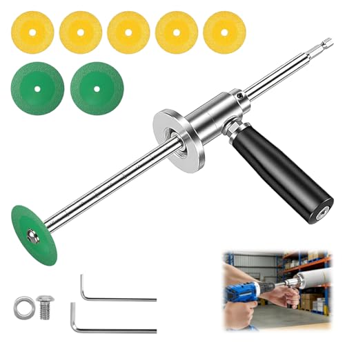 7-Inch Inside PVC Pipe Cutter Tool for Drill Adjustable Depth Internal Pipe Cutter with Handle and Diamond Grit Wheel Fast & Clean Cuts for Plumbing PVC/ABS Pipes Irrigation DIY Projects