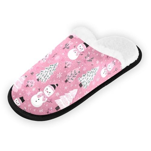 White Snowman Christmas Tree Slippers For Women Men Soft Memory Foam Non-Slip Festival Winter Indoor House Shoes Travel Slipper2