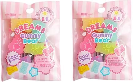 10PcsErasers for - Colorful Gummy Bear Cabochons | Erasers Animals | Interactive Eraser Pets| Cartoon Bear Pencil Erasers | Stationery Supplies,Drawing and Painting Supplies