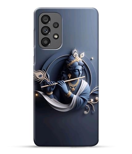 Image of Lord Krishna 3D Effect Printed Hard Back Case Cover Compatible for Samsung Galaxy A73 5G / Samsung A73 5G (Multicolor) - D1661