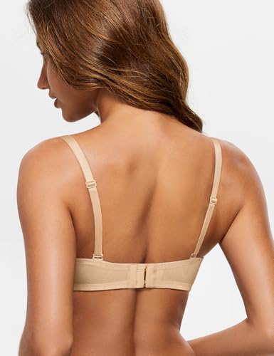 Image of Wingslove Women's Sheer Lace Bra Demi Through Mesh Bralette Unlined Underwire Support Non Padded