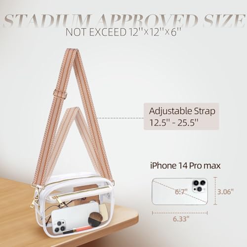 Image of Clear Bag Stadium Approved, Clear Crossbody Bag Purses for women for Concert, Sports, Festivals