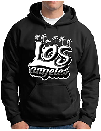 Sweat à capuche OM3 imprimé California pull noir en coton mélangé pour homme taille L