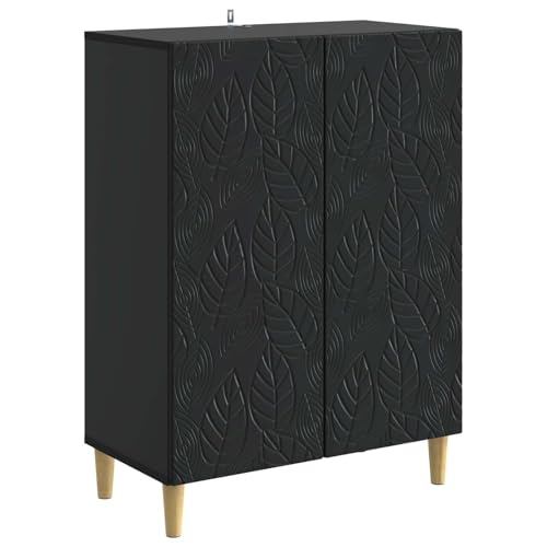 Aparador negro para salón moderno y pasillo estrecho con estantes interiores 2