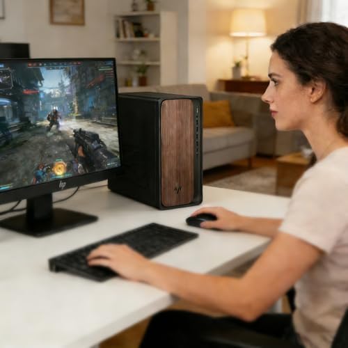 HP OmniDesk Desktop Computer – Intel Core Ultra 7 265, 16GB DDR5 1TB SSD, Sleek Dark Wood Design, AI-Ready Performance, Windows 11 Pro with Dockstation - 5
