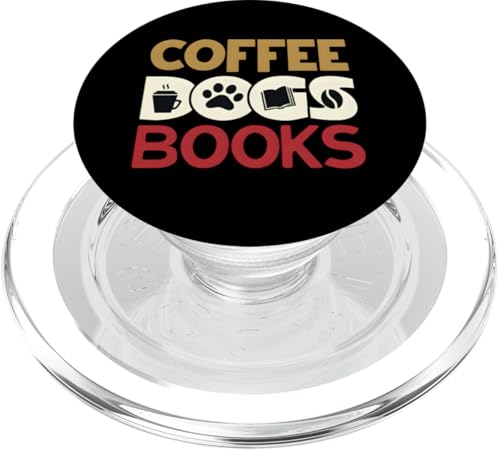 Funny Coffee Dogs Books Lover Reader Bookworm PopSockets PopGrip para MagSafe