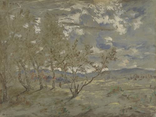 Tableau toile Pierre Etienne Théodore Rousseau art paysage nature pour décoration murale salon 60x90cm