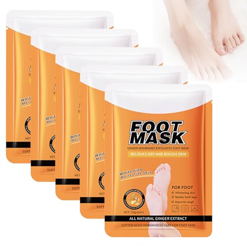 Mascarilla Exfoliante Pies, Foot Peeling Mask, Calcetines Exfoliantes De Pies Para Callos Pies Y Peeling Pies, Repara La Piel Seca, 5 Par