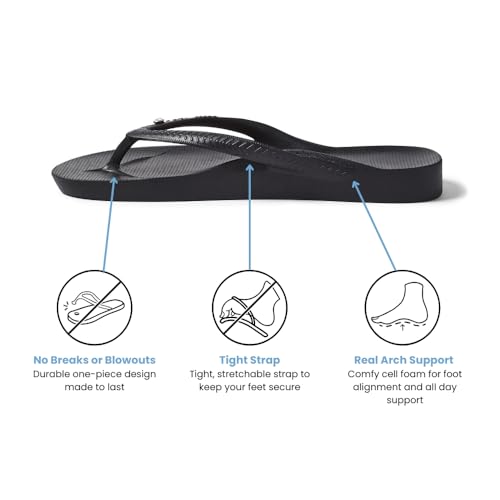 Image of Archies Arch Support Flip Flops for Men & Women - Orthotic Sandals for Plantar Fasciitis Relief - Lightweight, Cushioning, Shock-Absorbing Thong Sandals for Walking, Foot Pain & All-Day Comfort