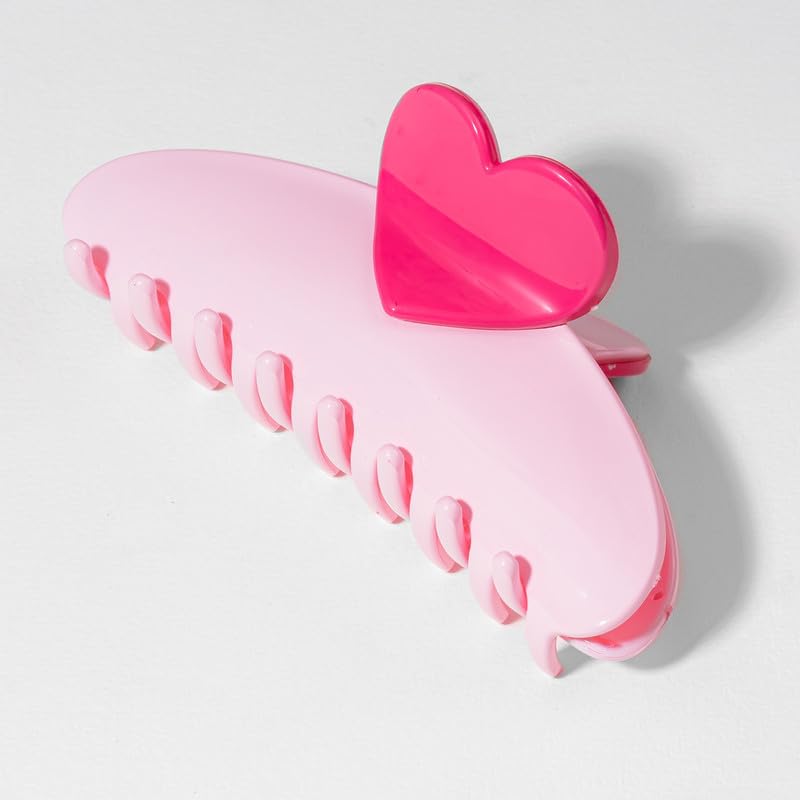 Hair Drama Co. Holographic Hair Claw Clips for Women Aesthetics | Non-Slip Ponytail Holder Matte Jaw Butterfly Clutches | Floral Beach Tropical Hawaiian Claw Clips Hair Accessories for Women & Girls (Light Pink Heart)-image-29