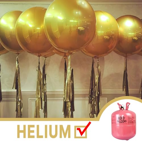 Image of PartyWoo Metallic Gold Foil Balloons 6pcs Large Round Giant Jumbo Balloons